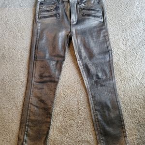 Page Rose HW jeans skinny coated women's color silver gray metallic size 29